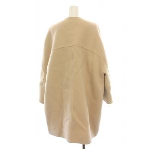 yori 22AW ウール ノーカラーコート F アイボリー ベージュ