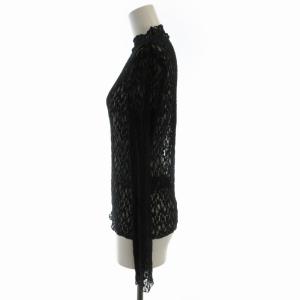 SNIDEL 24SS カットレーストップス カットソー シアー シースルー ハイネック 長袖 F 黒 ブラック SWCT241011
