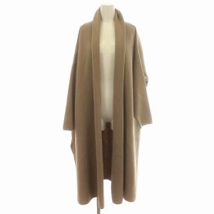 20AW スムースニットガウン ニット ショールカラー コート ロング F ベージュ /G