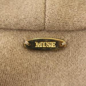 MUSE de Deuxieme Classe 20AW スムースニットガウン ニット ショールカラー コート ロング F ベージュ /G