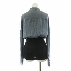 BRUNELLO CUCINELLI シャツワンピース ニット タイトスカート 長袖 ミニ 切替 ドッキング XS 紺 ネイビー