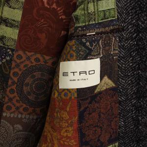 ETRO NUOVO JERSEY ツイード チェスターコート 48 グレー