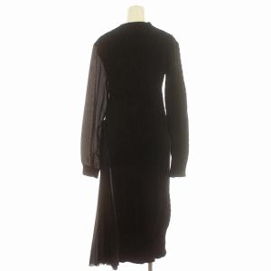 sacai ニットワンピース アシンメトリー プリーツ 1 ブラック