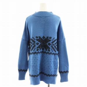 BATONER ユナイテッドアローズ別注 23AW ニット セーター 長袖 モックネック F 青 ブルー 黒 ブラック