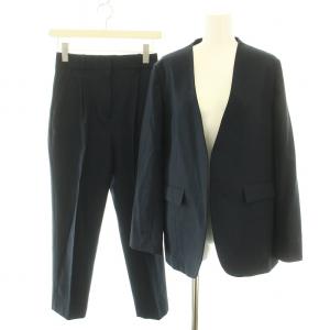 23SS スーツ セットアップ 上下 リネンライクノーカラージャケット 36 リネンライクテーパードタックパンツ