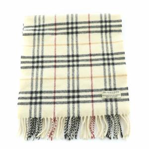 BURBERRY マフラー ウール カシミヤ混 チェック柄 ベージュ