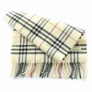 BURBERRY マフラー ウール カシミヤ混 チェック柄 ベージュ