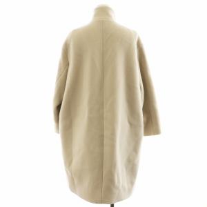 23区 ダブルクロスベロアスタンドカラーコート ロング丈 ウール アウター 32 XS ベージュ SCWSBW0506