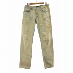 erosion デニムパンツ ジーンズ ジーパン ダメージ加工 パッチワーク ジッパーフライ 2 M 水色