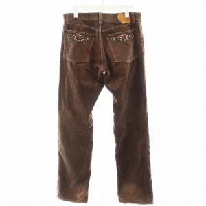 NUMBER (N)INE スタッズモールスキンパンツ ジッパーフライ 3 M 茶 ブラウン