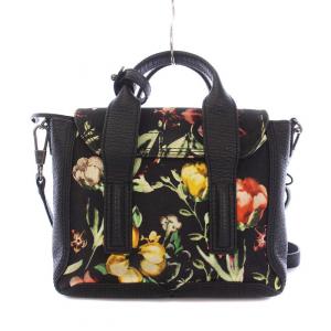3.1 phillip lim Pashli Mini Satchel ハンドバッグ ショルダーバッグ 2WAY 花柄 黒 ブラック