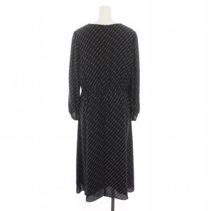 Paul Stuart ワンピース ロング チェック 総柄 長袖 8 ネイビー K1J13-658-28