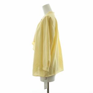 Paul Stuart タグ付き シャツ ブラウス 長袖 バンドカラー 6 イエロー