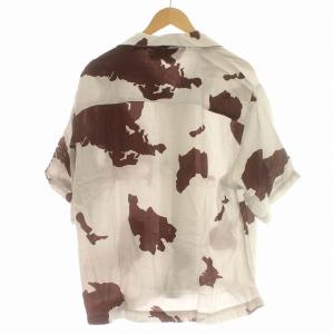 JieDa EX COW PATTERN S/S SH 半袖 シャツ オープンカラーシャツ 総柄 2 M グレー 茶