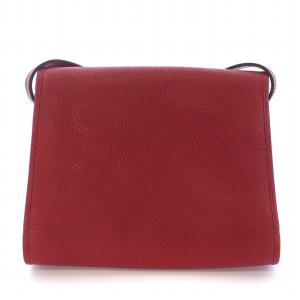 Christian Dior ショルダーバッグ ポシェット レザー フラップ 鞄 赤 レッド