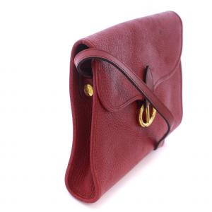 Christian Dior ショルダーバッグ ポシェット レザー フラップ 鞄 赤 レッド