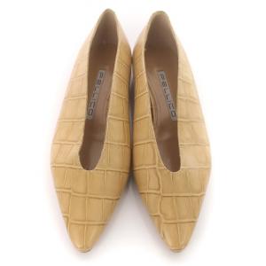 PELLICO パンプス フラットシューズ クロコ 型押し 靴 シューズ 36 ベージュ