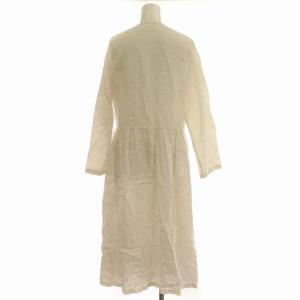 nest Robe リネン ラップワンピース ロング 麻 長袖 ワンピース F アイボリー /G