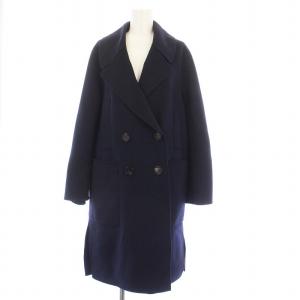 近年モデル ピュアヴァージンウール ダブルフェイス  Pコート J42 ネイビー