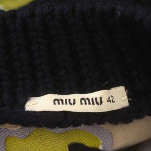 miumiu ワンピース ノースリーブ 花柄 2014-1123 ひざ丈 42 ベージュ /G