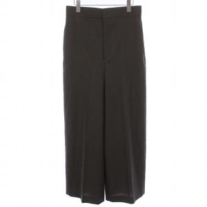 ENFOLD 22AW ワイドパンツ スラックス ハイウエスト サスペンダー付き 38 M グレー 300FA231-2100