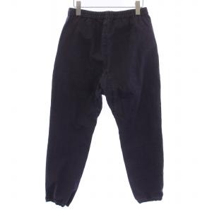 MADISONBLUE 22SS RUNNING PT HERRINGBONE イージーパンツ デニム ジーンズ ストライプ ロゴ 02 M 紺 ネイビー