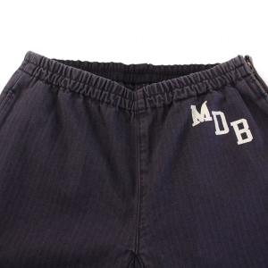 MADISONBLUE 22SS RUNNING PT HERRINGBONE イージーパンツ デニム ジーンズ ストライプ ロゴ 02 M 紺 ネイビー