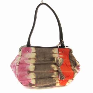 トートバッグ ハンドバック チャーム付き ロゴ レザー マルチカラー /RO