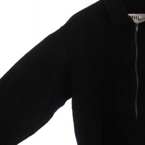 MHL. 22AW シャツ ハーフジップ コットンリネン 長袖 2 M 黒 ブラック /DK