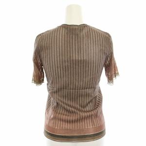 Salvatore Ferragamo Tシャツ カットソー 半袖 シアー タグ付き XS 茶 ブラウン /YT