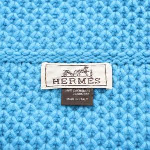 HERMES ネックウォーマー カシミヤ ライトブルー