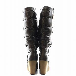 MONCLER ロングブーツ ダウン 37 23.5cm 茶 ブラウン /AN9