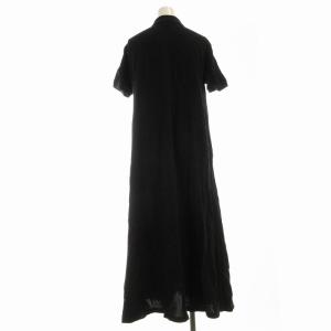 LACOSTE ワンピース ロング 半袖 ロゴ 36 黒 ブラック EF571LJ