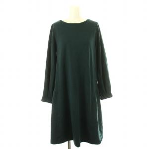 23AW ワンピース ひざ丈 フレア フォーマル 長袖 S2 深緑 /DK