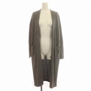 ウール ロングカーディガン ニット カーディガン F グレー /G