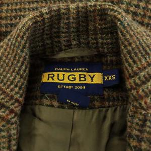 RUGBY RALPH LAUREN テーラードジャケット シングル チェック柄 ウール XXS ベージュ カーキ