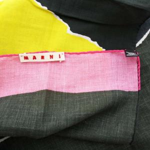 MARNI ストール 総柄 コットン 黒 ピンク イエロー