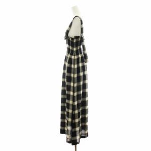 MM6 Maison Margiela ワンピース ロング丈 ノースリーブ チェック柄 S 黒 ブラック 白 ホワイト S52MA0042