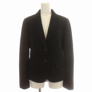 テーラードジャケット ウール アンゴラ混 裏地ノバチェック 38 M 黒 ブラック /G