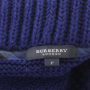BURBERRY LONDON カーディガン ニット ウール リボンベルト 長袖 F 青 ブルー /G