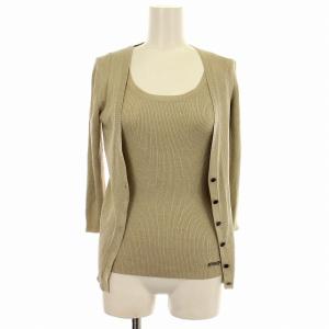 アンサンブル カーディガン ニット FBE02-647-41 リブニット ラメ 38 ゴールド