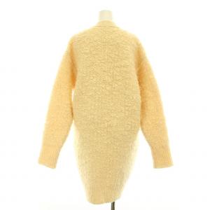 MM6 Maison Margiela ニットカーディガン ボア ロング丈 長袖 Vネック ウール オーバーサイズ S アイボリー