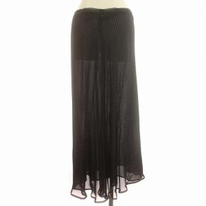 LIMI feu シアー スカート ドット 水玉 ロング S 黒 ブラック