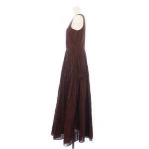 MARIHA 夏のレディドレス ノースリーブワンピース ロング マキシ 38 M 茶 ブラウン /KH