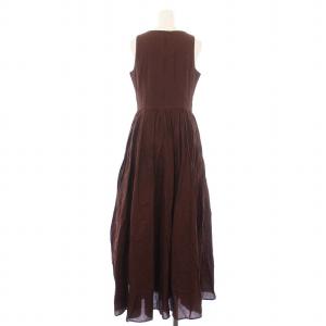 MARIHA 夏のレディドレス ノースリーブワンピース ロング マキシ 38 M 茶 ブラウン /KH