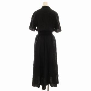 IENA ワンピース ロング 半袖 36 黒 ブラック 21040900555020 /EE