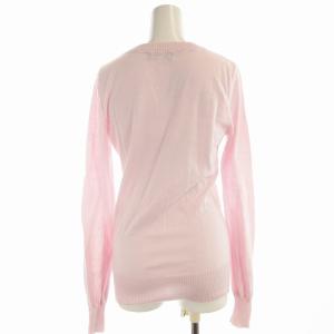 BURBERRY BLUE LABEL ニット セーター ロゴ刺繍 Vネック 長袖 38 S ピンク