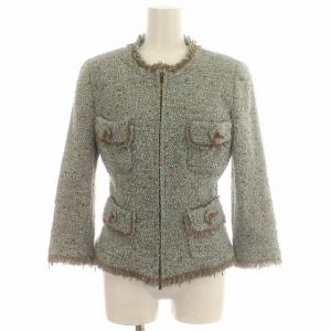 BOUTIQUE ツイードジャケット 38 ライトブルー