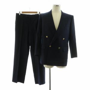 セットアップ 2点セット ダブルスーツ スラックスパンツ テーラードジャケット R48-45 ネイビー