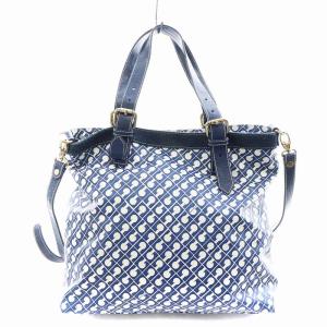 GHERARDINI ハンドバッグ ショルダーバッグ 2way デニム 総柄 青 ブルー /AN9